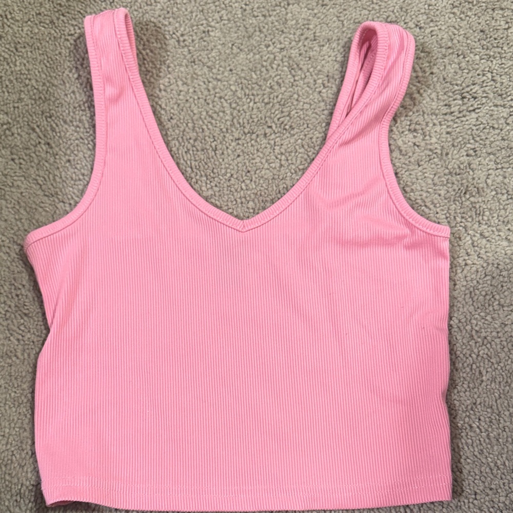 SHEIN Pink Ribbed Crop Top